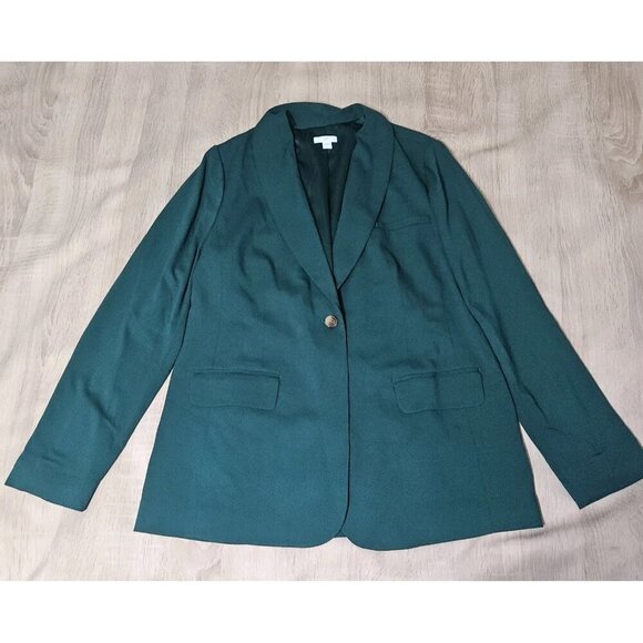 J. Jill Jackets & Blazers - J. Jill Size M Womens Green Blazer Workwear Holiday One Button